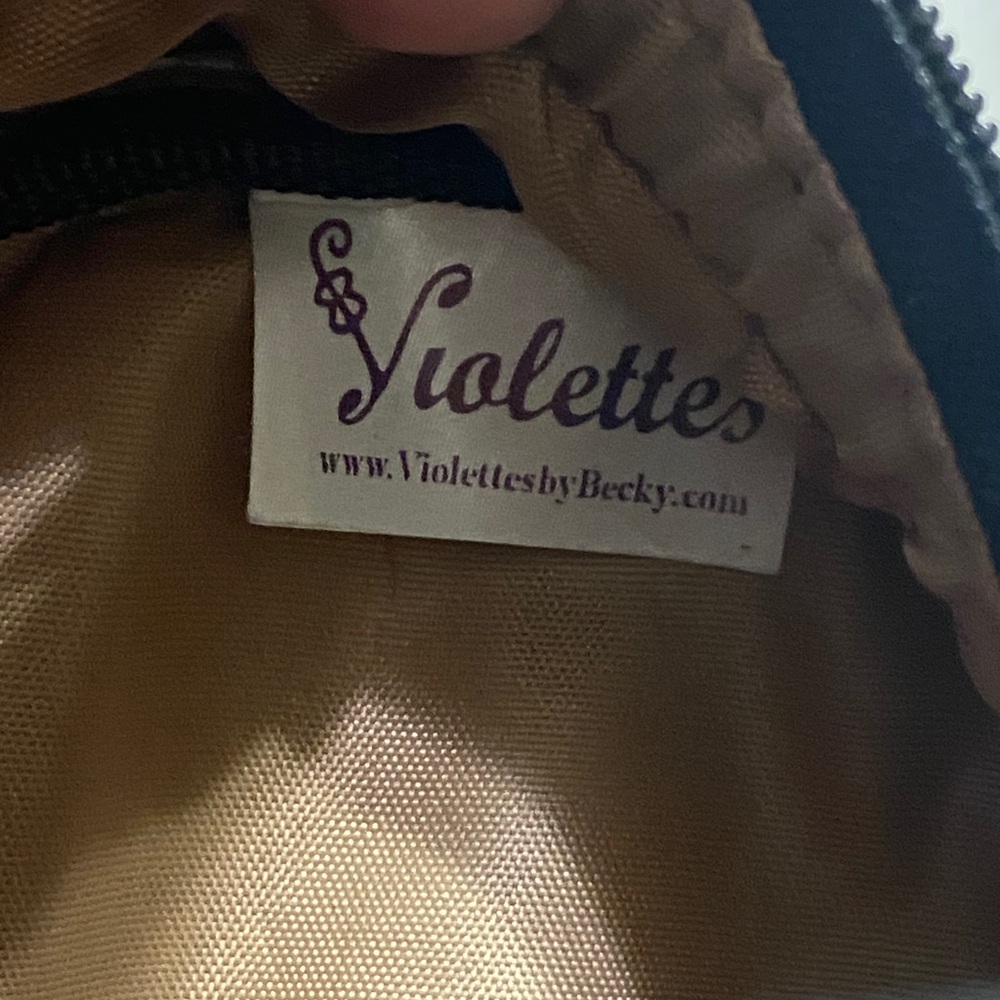 Violettes by Becky hand painted Guitar-Shaped Crossbody Bag - Picture 10 of 13